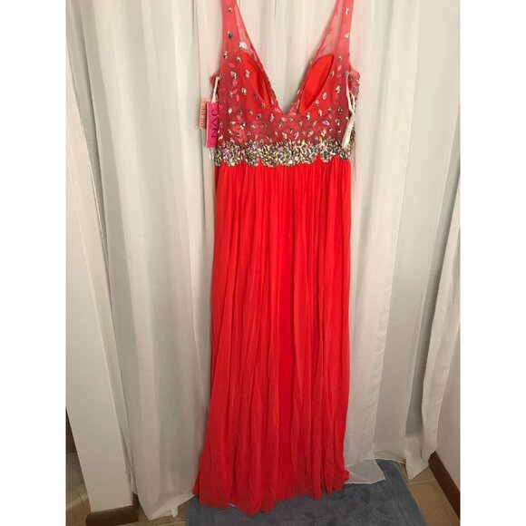 Jovani Beautiful Sleeveless Coral Gown, Prom, Formal Dance Gown Sz 22  $45 - Picture 3 of 4